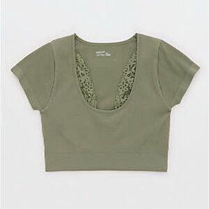 Aerie Lace Cap Sleeve Bra Top (Available in Black and Olive!)